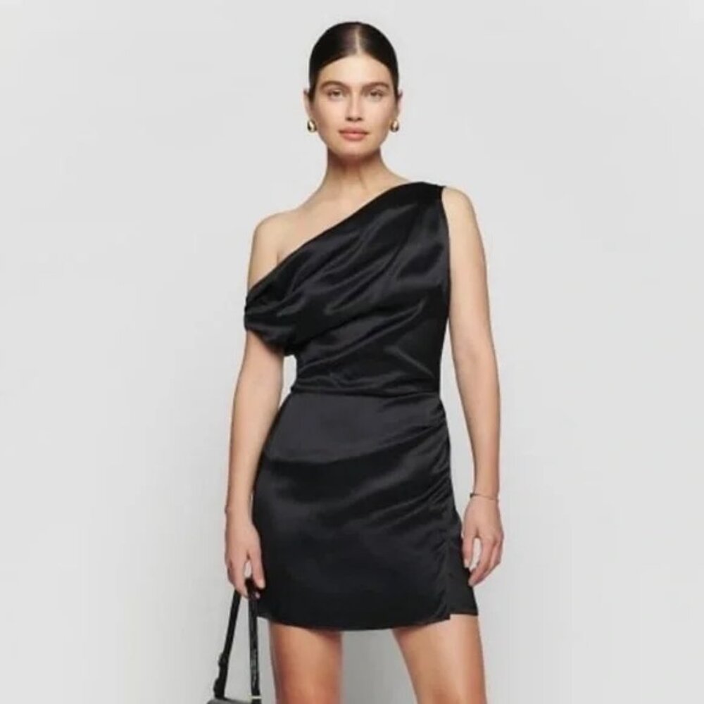 Reformation Alanis Silk Dress in Black NWT Size 4